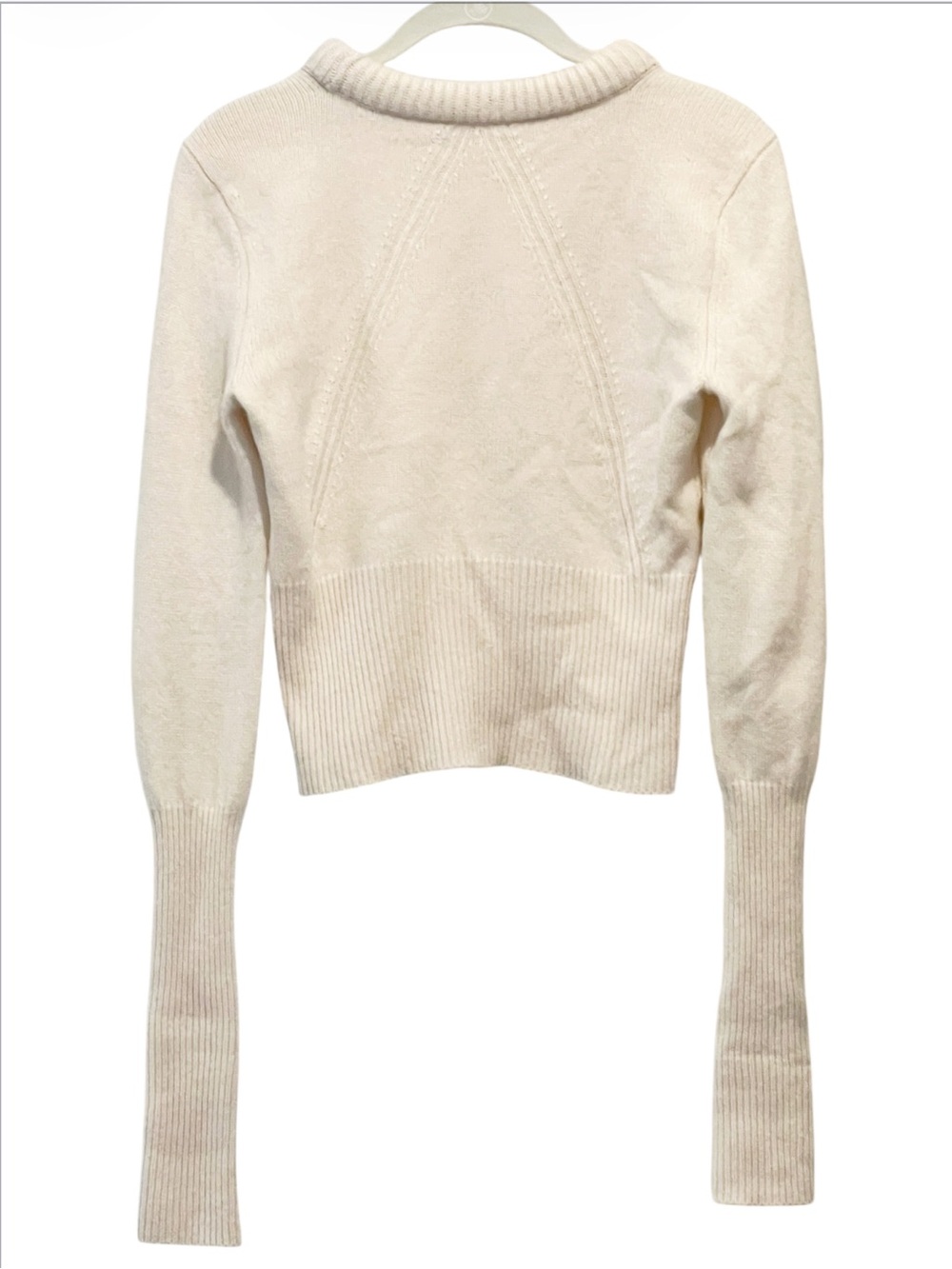 Rag & Bone Pierce Slim Ivory Cashmere Sweater Size S - Picture 3 of 8